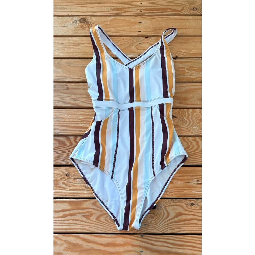 Nani Swimwear Women’s Stripe One Piece Swimsuit Size XS Multicolor Ap